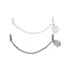 Plata Esterlina S925 Sólido Trébol de Cuatro Hojas Doble Anillo Pulsera de Cristal Colgante Accesorios Cadena de Seguridad Doble Colgante con Cadena Colgante DIY