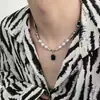 Colar de Pérolas Multicamadas Transfronteiriço Feminino Estilo Punk de Nicho Corrente para Clavícula Acessórios de Colar Versáteis Moda Europeia e Americana
