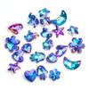 Direto da fábrica AB colar pingente de cristal de bergamota colorido brincos feitos à mão acessórios suéter diy corrente para clavícula