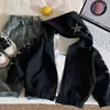 Chamarra con capucha para niños Kino, estilo coreano de otoño, cárdigan con adornos de diamantes de imitación, unisex, chaqueta de béisbol a la moda, top elegante para bebés