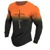 Comercio exterior transfronterizo nuevo estilo callejero para hombre letras degradadas impresión digital 3D moda cuello redondo manga larga estampado