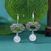 Nuevos Pendientes Originales Vintage Antiguos Xiangyun Imitación Jade Hetian Magnolia Estilo Chino Nuevo Sencillos Moda Nacional Trendy para Mujer