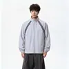 Chaqueta deportiva transpirable para hombre de verano con protección UV, cuello alto para exteriores, diseño ligero a rayas