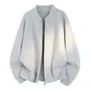 Suéter Color Sólido con Doble Cremallera y Cuello Alto para Hombre, Estilo Vintage Old Money, Chaqueta de Punto Holgada Transfronteriza Invierno 2026, Par