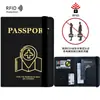Viagem Internacional Porta-Passaporte de Couro PU Capa Protetora Anti-Roubo RFID Armazenamento de Documentos Porta-Cartão Bolsa para Passaporte Atacado