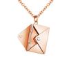 Dia dos Namorados Romântico Aço Inoxidável Envelope Colar Mulheres banhado a ouro Cross-border Europeu e Americano Moda feminina Collarbone Pingente