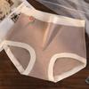Ropa interior de verano de cintura alta de 200 kg de algodón 7A con entrepierna antibacteriana, bragas ultrafinas con mascarilla, talla grande 300 kg para mujer
