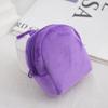Mochila pequena de pelúcia cor doce, mochila de cor sólida, simples, fofa, bolsa para moedas de cor sólida, mochila, bolsa para cartão de identificação, atacado
