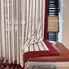 Cortinas Jacquard Rayadas Estilo Francés Semi-Oscurecientes de Algodón y Lino Vintage Bauhaus para Sala de Estar y Dormitorio Infantil en Stock
