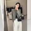 Jaqueta Shanlida Di Cinza Estilo Curto Outono Inicial Inspirada em Coco Chanel 2026 Nova Coleção Outono Inicial Roupas Femininas Única Super Bonita e Evasê