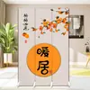 Biombo Estilo Chino para Sala de Estar, Oficina, Plegable Móvil para Bloquear Entrada de Dormitorio con Carácter "Fu" para Uso Doméstico