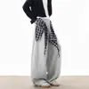 Calça Cargo Xadrez Pesada Masculina Inverno High Street Hip-Hop Dança Calças Tendência Marca Esportiva Casual Calças Compridas