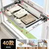 Tendedero de Balcón, Barra Retráctil para Ropa Montada en Pared sin Taladro, Herramienta Doméstica para Secar Colchas en Interiores, Diseño Invisible
