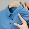 Camisa Polo para Hombre Camiseta de Manga Corta para Verano Estilo Nuevo Color Sólido Cuello Polo Talla Grande Ropa para Hombre Delgada Holgada