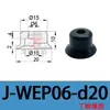 Taozhuo Ventosa de Vacío J-Wep06-D10 J-Wep07-D30 Goma Negra Antiestática Boquilla de Ventosa de Vacío