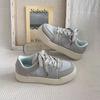 Zapatos Populares con Panel de Malla para Mujer 2024 Primavera y Verano Nueva Moda Versátiles de Suela Gruesa Blancos Modernos Transpirables Deportivos Casuales