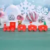 Decoraciones de Tren Navideño para Niños Tren de Madera de Cuatro Secciones Regalos de Cumpleaños Adornos Navideños Regalos al por Mayor