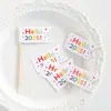 Olá2025 Feliz Ano Novo Bandeirinha Pequena Decoração de Bolo Plugável Decoração de Confeitaria para o Dia de Ano Novo Bandeira Plugável