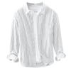 Camisa de Algodón Rayada de Manga Larga para Hombre Nueva Moda Casual Simple Combinable Camisa Directo de Fábrica Soporte Personalización