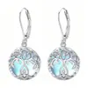Aretes Rosa Moonlight para Mujer, Aretes Sencillos y de Alta Gama de Piedra Lunar, Modernos y Versátiles, Aretes Creativos Estilo Ins