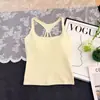 Lencería de Primavera y Verano Diseño Paracaídas Espalda Bonita Camisola Sexy Chica Caliente Algodón Acanalado Corte Delgado Top Básico Puro Deseo