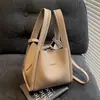Bolso de Moda Casual de Tendencia Popular con Patrón de Lichi, Bolso Cubo Estilo Coreano, Bolso de Hombro Versátil de Gama Alta para Mujer