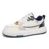 Tênis Casuais Retro Color Block de Solado Grosso para Homens, Nova Moda de Nicho Aumentador de Altura Antiderrapante Respirável Esportivo Branco para Homens