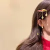 Novo Grampo de Cabelo com Borla de Moeda de Cobre Estilo Chinês, Presilha Lateral com Atmosfera de Ano Novo Estilo Nacional, Acessório de Cabelo Estilo Antigo