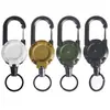 Llavero retráctil - Portallaves con mosquetón anti-pérdida con cable de acero, cordón extensible hasta 60 cm, resorte de turbina de rebote automático, clip de mosquetón grande para exteriores - Ligero 28 g para mochila, cinturón, senderismo, EDC - 4 colores
