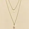 Joyería Transfronteriza Europea y Americana, Colgante de Perla Imitación Barroca de Forma Irregular, Collar Largo de Otoño e Invierno, Cadena de Suéter Doble Capa para Mujer