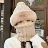 Chapéu de Tricô Jacquard Estilo Étnico, Novo Estilo Outono e Inverno, Espessado e Forrado com Lã, Aba Larga, Quente e Protege as Orelhas, Chapéu de Lã Ideal para Viagem