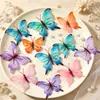 Mini decoración de mariposa de seda colorida para simulación de habitación de boda, para decoración de pared de fondo de boda y accesorios para fotos