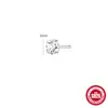 Nuevo Estilo Plata de Ley 925 Piercing Clásico Stud Individual de Diamante Cuatro Garras Anillo para Nariz, Popular en Europa y América, Piercing Corporal Personalizado Stud para Oreja
