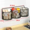 Estante de Almacenamiento Redondo para Cocina con Jengibre y Ajo, Caja de Almacenamiento sin Taladro para Condimentos de Cebolla, Jengibre y Ajo, Cesta de Verduras para Montar en la Pared