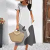 Moda de verano para mujer, vestido de playa de alta comodidad, abstracto digital 3D, manga corta, para vacaciones, comercio exterior transfronterizo, nuevo