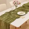 Camino de mesa estilo bohemio, camino de mesa arrugado de tela de bali, mantel retorcido estilo europeo, decoración para fiesta de bodas