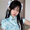 Menina do Chapéu Ciber Popular Menina Chinesa Cheongsam Sexy Slim-Fit Emagrecedor Estilo Nacional Novo Estilo Chinês Melhorado Pequena Cozinheira Niang 1660