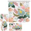 Suministro Directo de Fábrica Amazon Mariposa Flor Grande Estampado Floral Pequeño Cortina de Ducha de Baño Juego de Cuatro Piezas para Inodoro Juego de Tres Piezas de Alfombrillas para Piso