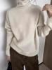 Outono e inverno novo 100 lã suéter gola alta moda all-match cashmere suéter elegante fino base de malha suéter