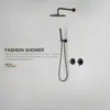 Juego de ducha empotrado de cobre italiano, unidad de ducha oculta empotrada de agua fría y caliente montada en la pared para ventas transfronterizas