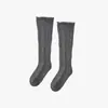 Calcetines de lana hueca vintage para mujer, calcetines holgados de punto grueso de hilo artesanal, estilo Ins, calcetines gruesos hasta la rodilla para otoño e invierno