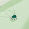 Plata esterlina S925 chapada en platino cultivo joyería fina Esmeralda moda gema joyería para el cuello collar colgante 0.9CT