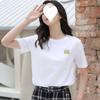 Camiseta Blanca de Manga Corta Bordada con Abeja de Dibujos Animados Transfronteriza para Mujer Verano 2024 Nuevo Diseño Moda Casual Top
