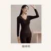 Ropa interior térmica antibacterial de cachemir y seda para otoño e invierno para mujer con almohadillas en el pecho, conjunto de capa base ajustado con forro polar de 10A