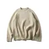 Suéter Simple Retro de Color Puro Hecho para Durar para Hombre Camisa Base de Cuello Redondo Top de Punto Otoño e Invierno My52