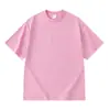 Mq Novo Modelo Algodão Puro Fio Duplo 260g Peso Pesado Manga Curta Estilo Americano Transfronteiriço Manga Curta Marca Tendência Cor Sólida Camiseta Corte Solto Oversized