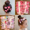 2023 Nuevo Lindo Oso Fresa Pasador Estrella Rocío Pasador Set Infantil Pinza para Flequillo Pinza para Cabello Roto de Niñas