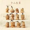 Ciprés Zodiaco Dibujos Animados Pareja de Madera Cadena para Teléfono Bolso Colgante Llavero Atracción Turística Puesto Accesorios Fabricante Mayorista
