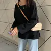 Camiseta blanca de manga larga estilo Hong Kong para mujer, ropa de otoño, holgada, primavera y otoño, prenda interior de color liso, camiseta básica, ropa de otoño, top