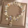 Pulsera de Cuentas de Gato Sorprendido de Tres Colores Muy Linda Nueva Pulsera de Estilo Nacional Zen Chino de Nicho
